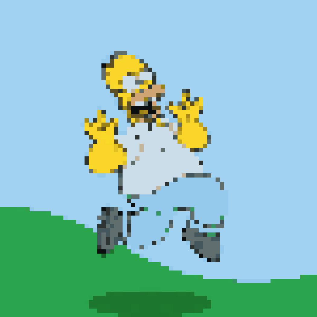 Personagem de desenho dançando convertido em pixel art animada